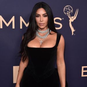 Kim Kardashian in Rhinestones Cuban Link Chain